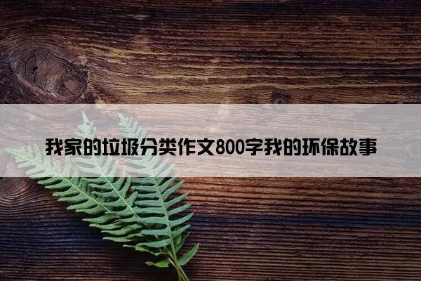 我家的垃圾分类作文800字我的环保故事
