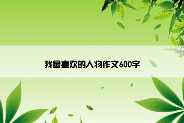 我最喜欢的人物作文600字