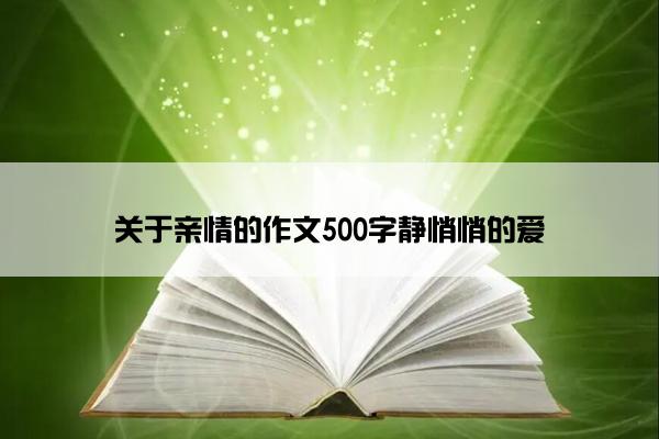 关于亲情的作文500字静悄悄的爱