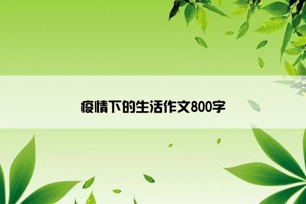 疫情下的生活作文800字