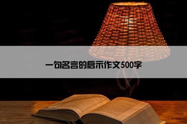 一句名言的启示作文500字