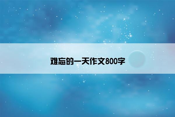 难忘的一天作文800字