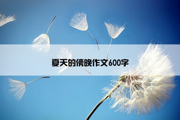 夏天的傍晚作文600字