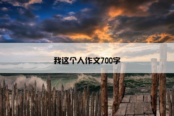 我这个人作文700字