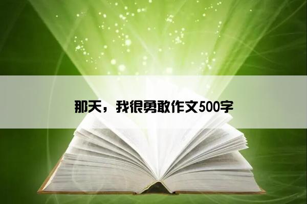 那天，我很勇敢作文500字