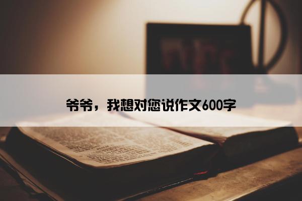 爷爷，我想对您说作文600字