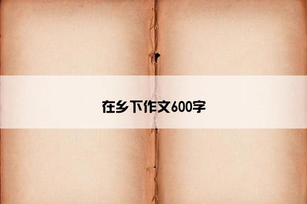 在乡下作文600字