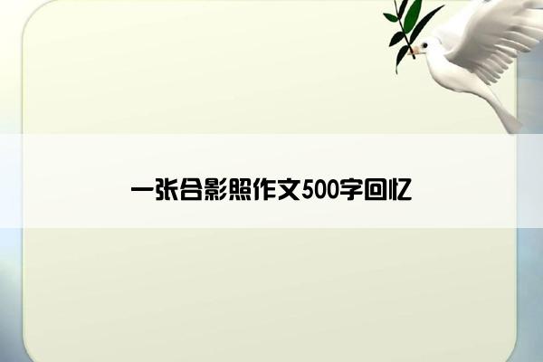 一张合影照作文500字回忆