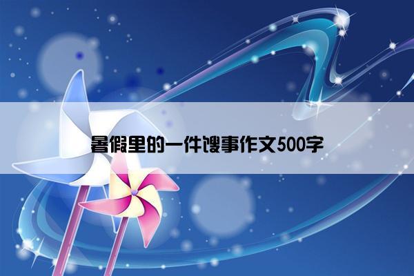 暑假里的一件馊事作文500字