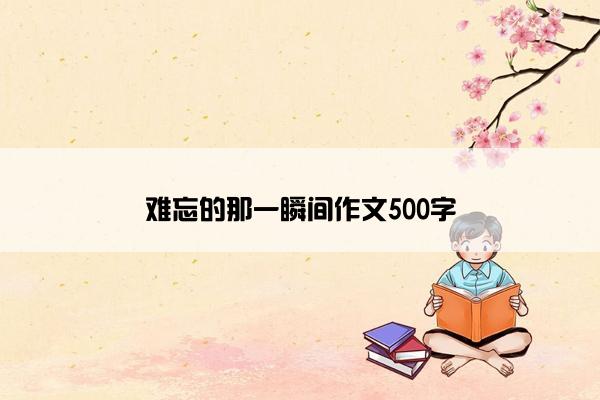 难忘的那一瞬间作文500字