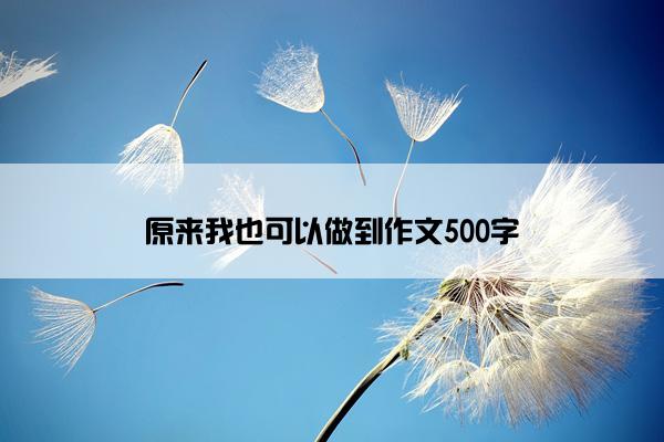 原来我也可以做到作文500字