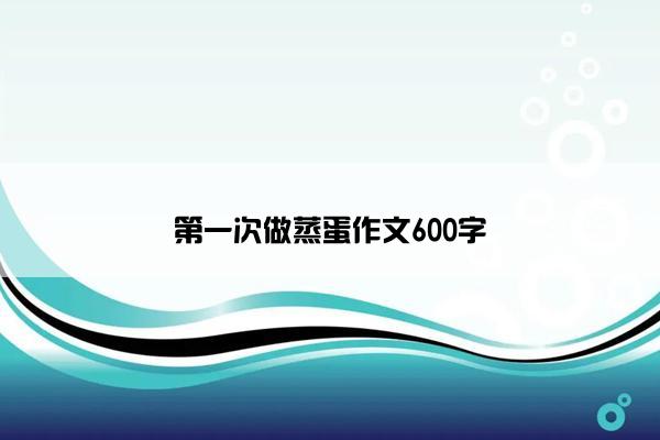 第一次做蒸蛋作文600字