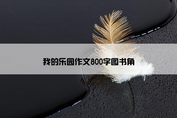 我的乐园作文800字图书角