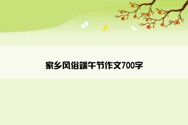 家乡风俗端午节作文700字