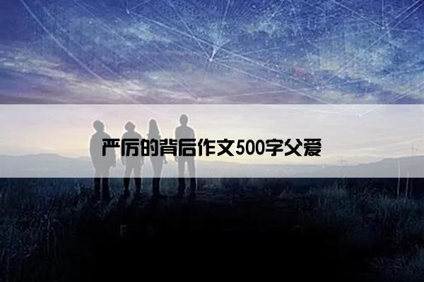 严厉的背后作文500字父爱