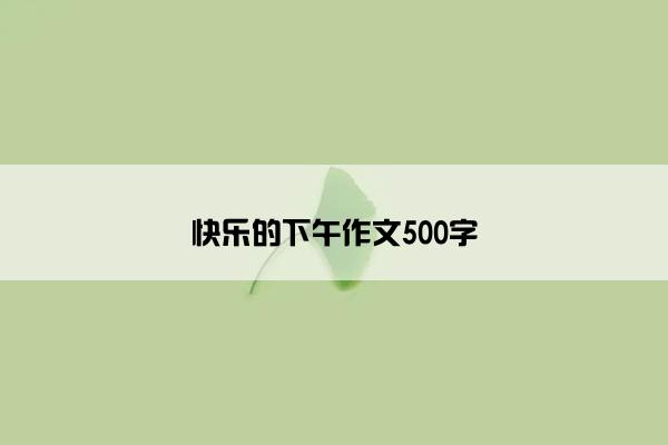 快乐的下午作文500字