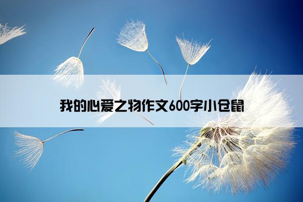 我的心爱之物作文600字小仓鼠