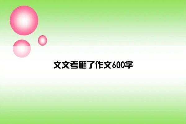 文文考砸了作文600字