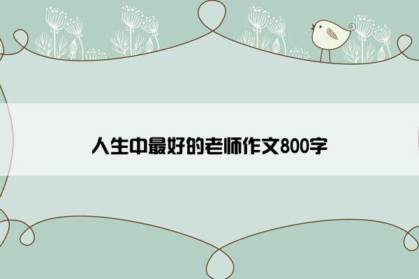 人生中最好的老师作文800字