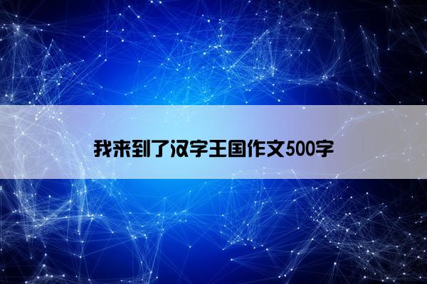 我来到了汉字王国作文500字