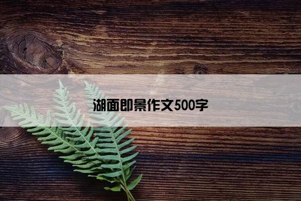 湖面即景作文500字