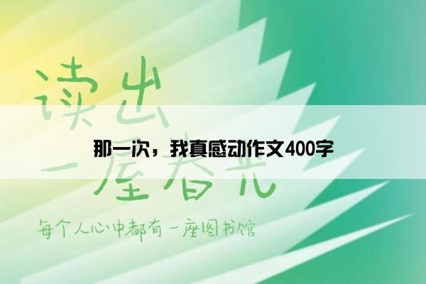 那一次，我真感动作文400字