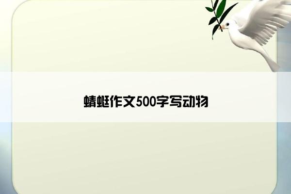 蜻蜓作文500字写动物