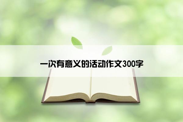 一次有意义的活动作文300字
