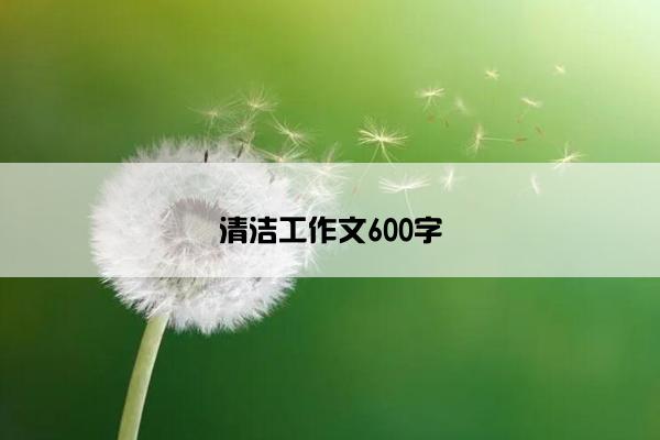 清洁工作文600字