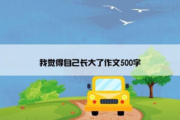 我觉得自己长大了作文500字