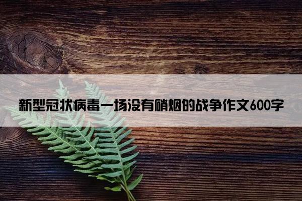 新型冠状病毒一场没有硝烟的战争作文600字