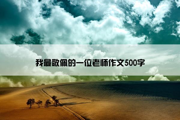 我最敬佩的一位老师作文500字