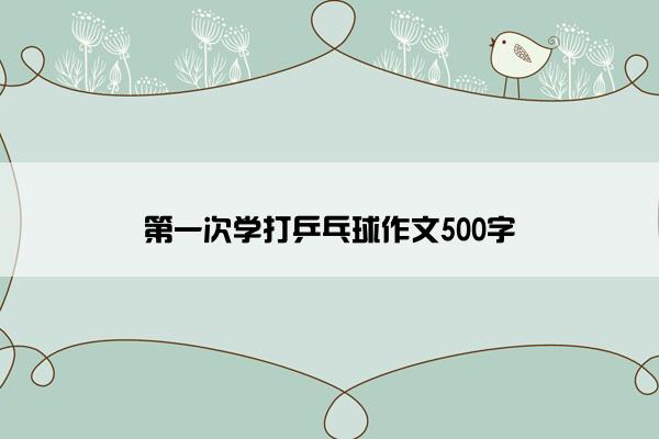 第一次学打乒乓球作文500字