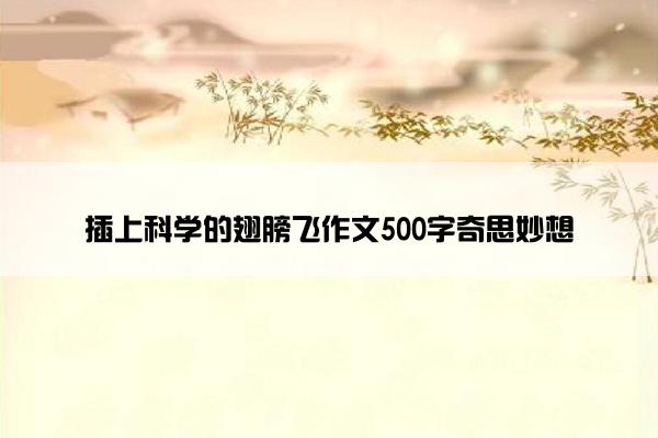 插上科学的翅膀飞作文500字奇思妙想