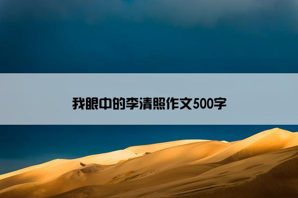 我眼中的李清照作文500字