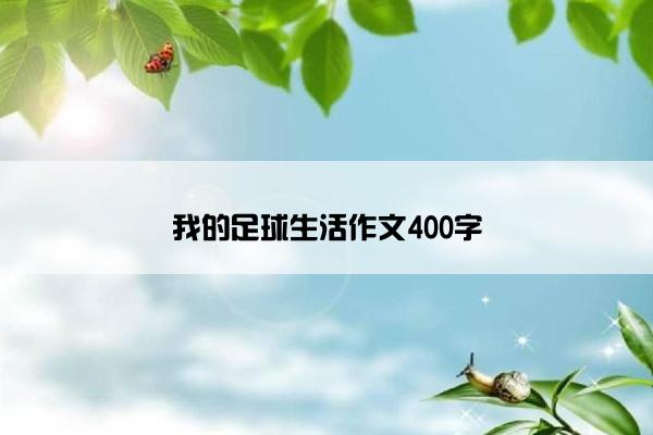 我的足球生活作文400字