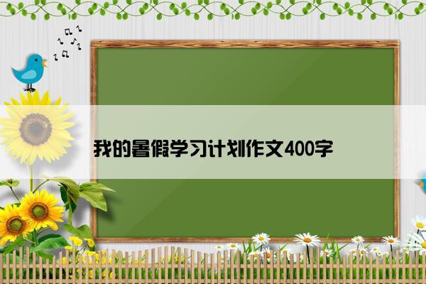 我的暑假学习计划作文400字