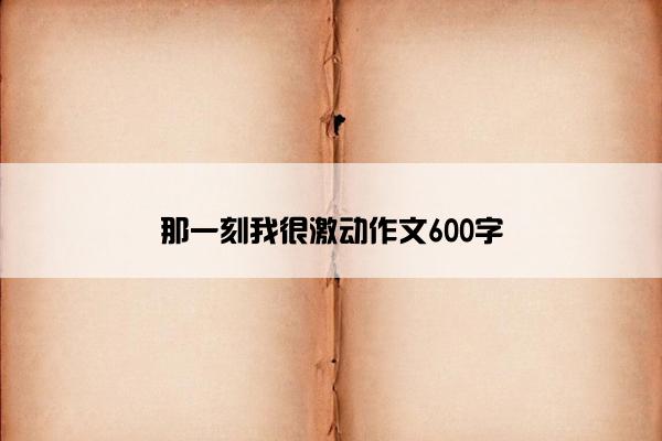 那一刻我很激动作文600字