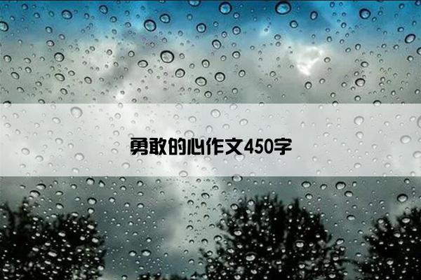 勇敢的心作文450字