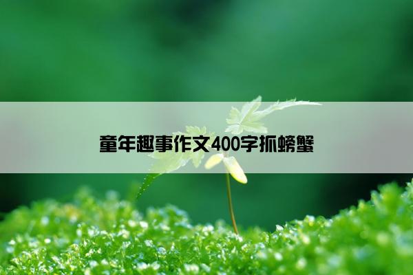 童年趣事作文400字抓螃蟹
