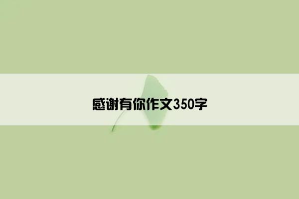感谢有你作文350字