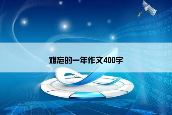 难忘的一年作文400字