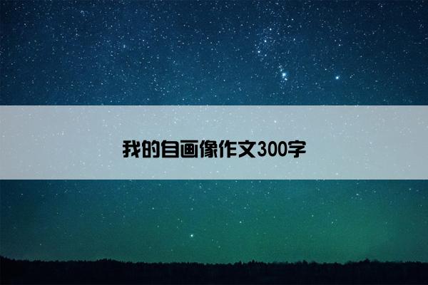 我的自画像作文300字