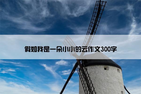 假如我是一朵小小的云作文300字