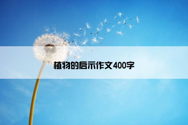植物的启示作文400字