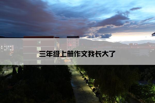 三年级上册作文我长大了
