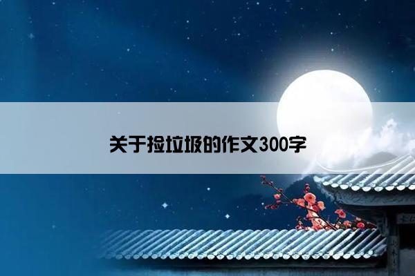 关于捡垃圾的作文300字