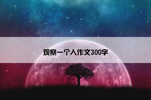 观察一个人作文300字