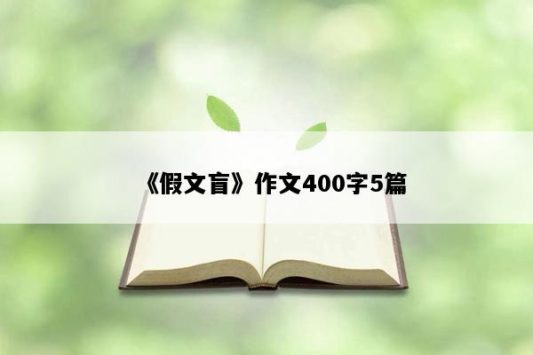 《假文盲》作文400字5篇