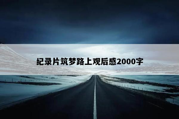 纪录片筑梦路上观后感2000字